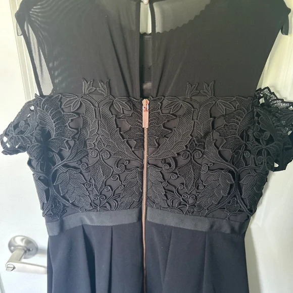 Ted Baker Structured Dress with Lace detailing - Picture 4 of 6